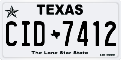 TX license plate CID7412