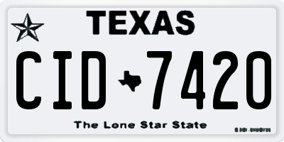 TX license plate CID7420