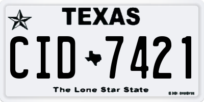 TX license plate CID7421