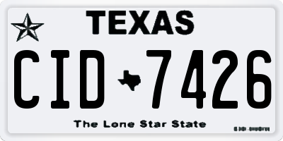 TX license plate CID7426