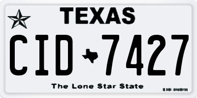 TX license plate CID7427