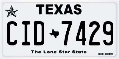 TX license plate CID7429