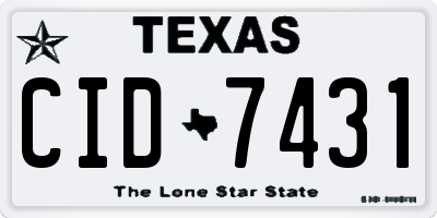 TX license plate CID7431