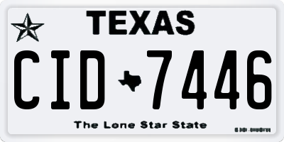 TX license plate CID7446