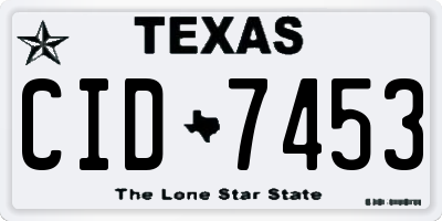 TX license plate CID7453