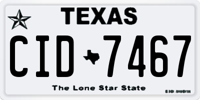 TX license plate CID7467