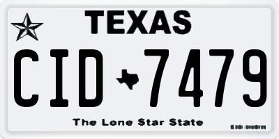TX license plate CID7479