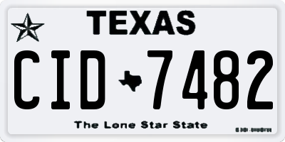 TX license plate CID7482