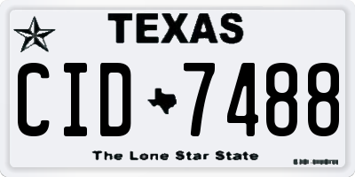 TX license plate CID7488