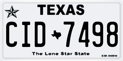 TX license plate CID7498