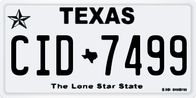 TX license plate CID7499