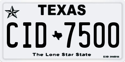 TX license plate CID7500