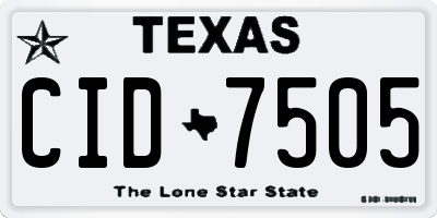 TX license plate CID7505