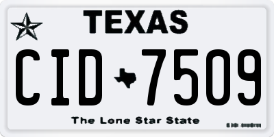 TX license plate CID7509