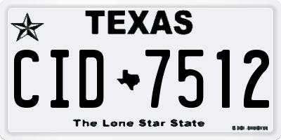 TX license plate CID7512