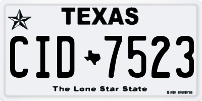 TX license plate CID7523