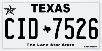 TX license plate CID7526