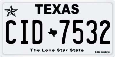 TX license plate CID7532