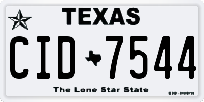 TX license plate CID7544
