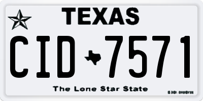 TX license plate CID7571