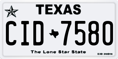 TX license plate CID7580