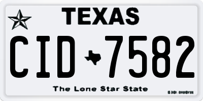 TX license plate CID7582