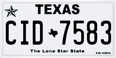 TX license plate CID7583