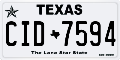 TX license plate CID7594