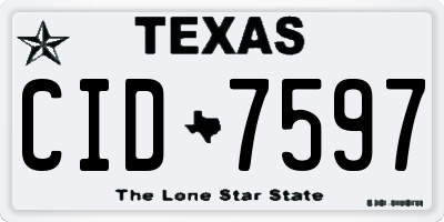 TX license plate CID7597