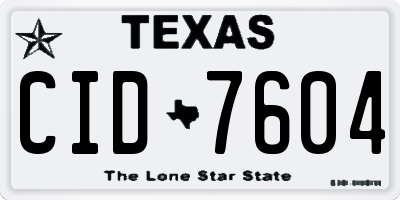 TX license plate CID7604