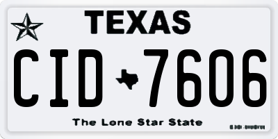 TX license plate CID7606