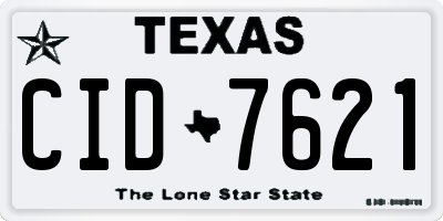 TX license plate CID7621