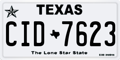 TX license plate CID7623