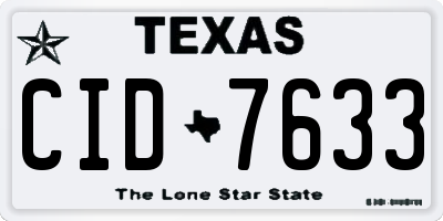 TX license plate CID7633