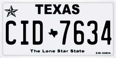 TX license plate CID7634