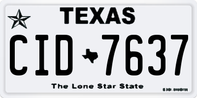 TX license plate CID7637