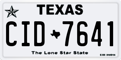 TX license plate CID7641