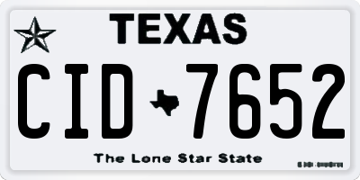 TX license plate CID7652