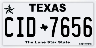 TX license plate CID7656