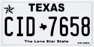 TX license plate CID7658