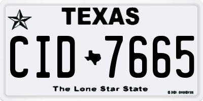 TX license plate CID7665