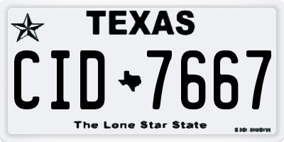TX license plate CID7667