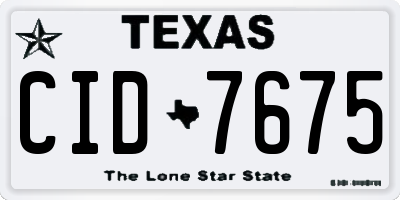 TX license plate CID7675