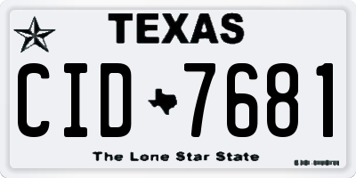 TX license plate CID7681