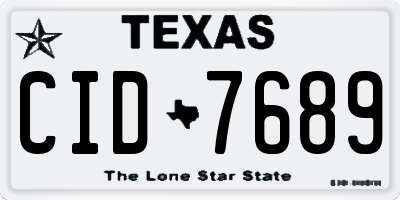 TX license plate CID7689