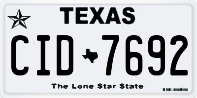 TX license plate CID7692