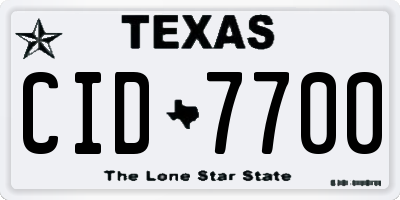 TX license plate CID7700
