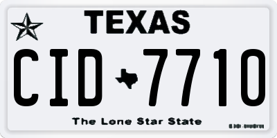 TX license plate CID7710