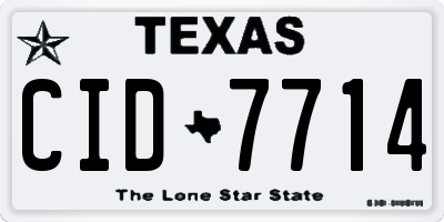 TX license plate CID7714