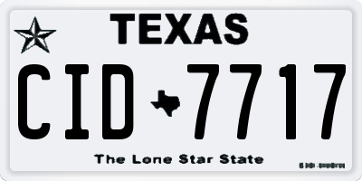 TX license plate CID7717